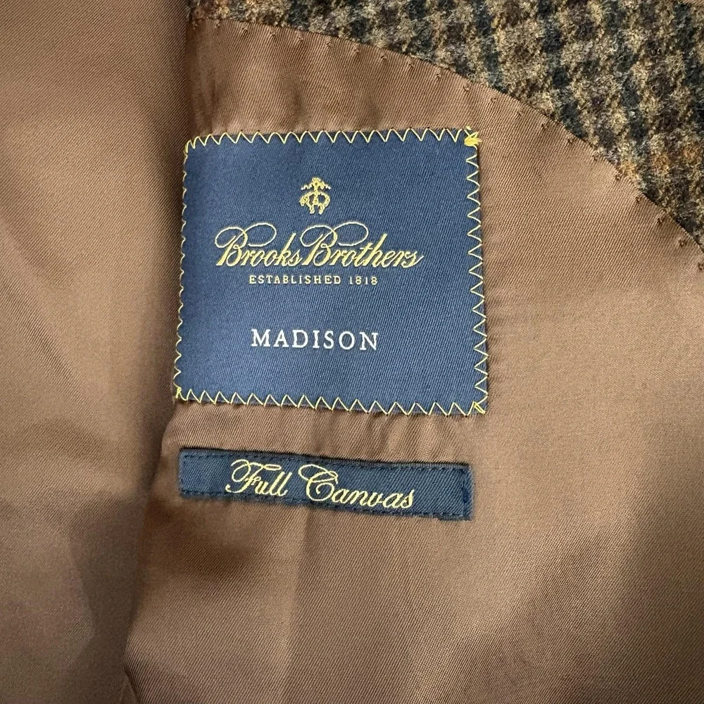 Brooks Brothers Madison Blazer E Thomas Wool Houndstooth Check 46R